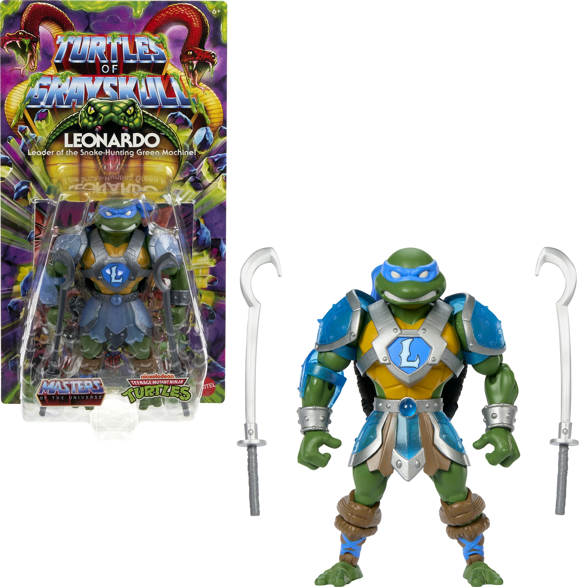 Figurë lodër Mattel Masters of the Universe Origins Turtles of Grayskull Leonardo, 14 cm, shumëngjyrëshe
