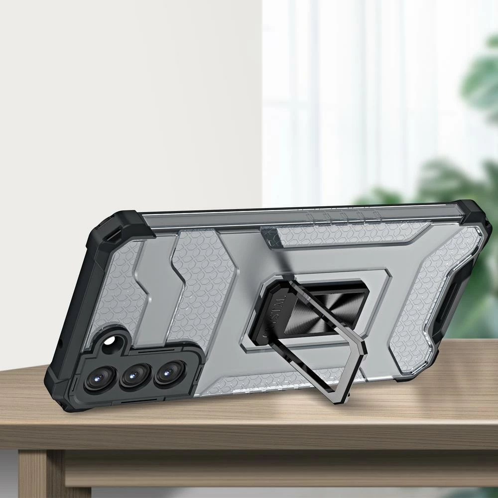 Mbështjellës Hurtel Crystal Ring Case për Samsung Galaxy S22+, me mbajtëse magnetike, Jeshil