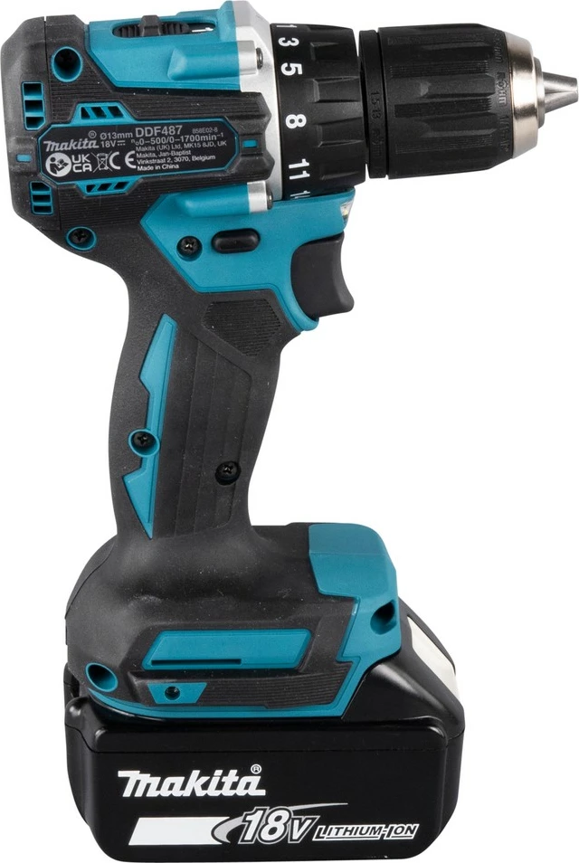 Kaçavidë elektrike Makita DDF487RFE3, 18V, 3 bateri, ngjyrë kaltër/zezë/çelik