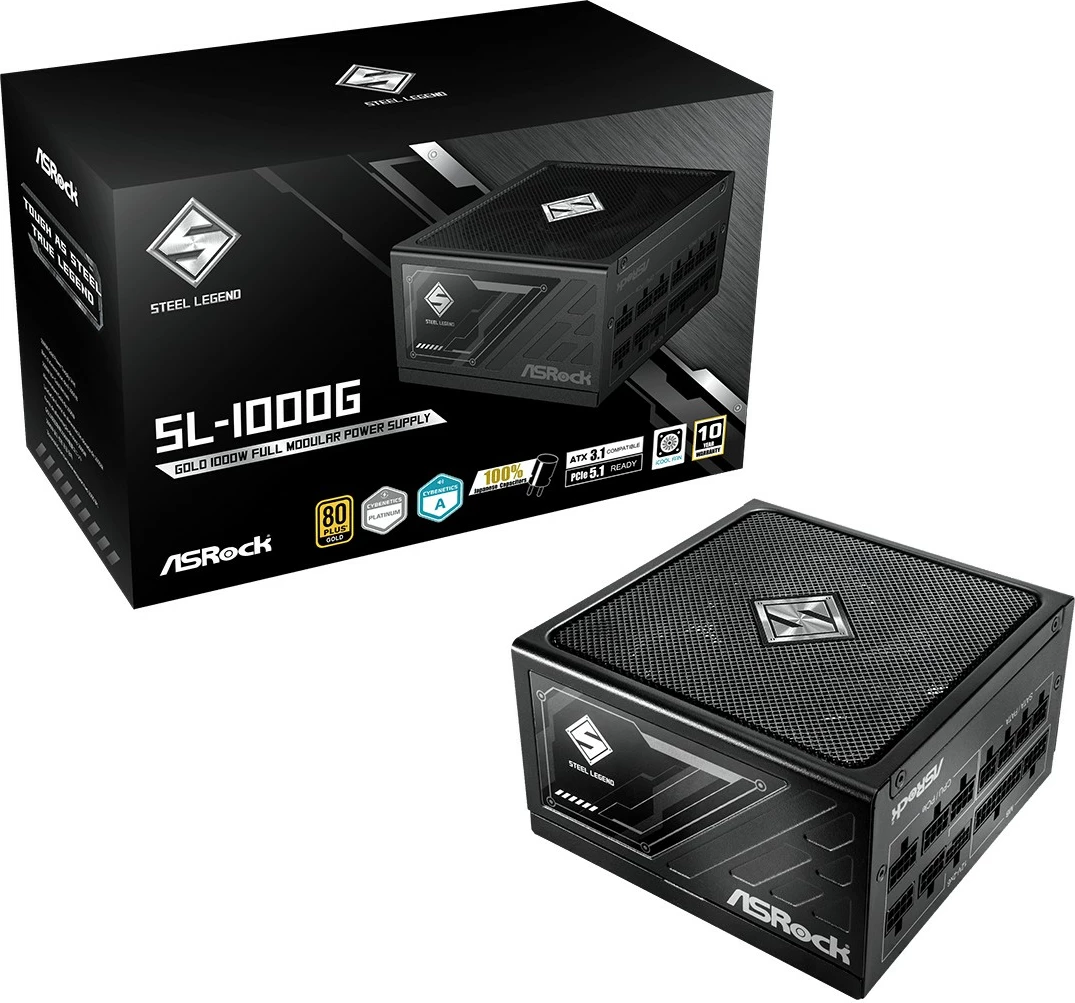 Furnizues energjie ASRock Steel Legend SL-1000G 1000W, ATX, 80+ Gold, i zi