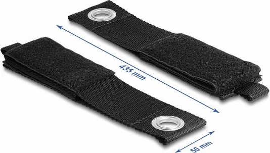 Rrip Velcro DeLOCK 435 x 50 mm, 5 copë, i zi