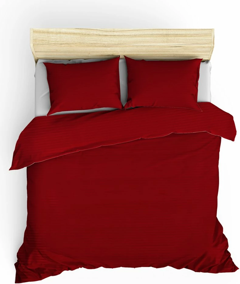 Set mbulesë për jorgan dopio, saten, ngjyrë e kuqe Claret, L'Essentiel Linge de Maison, me dy jastëkë