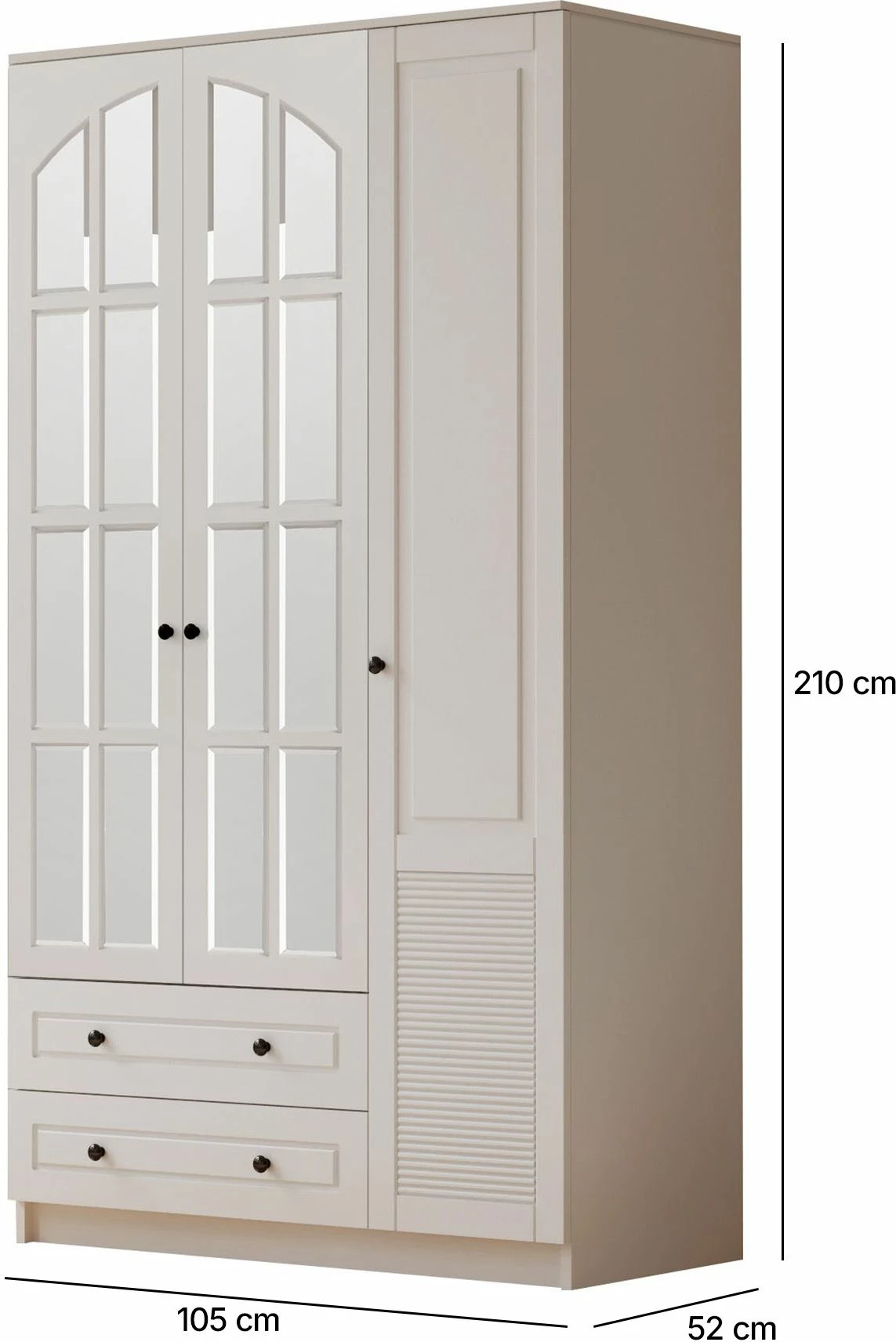 Dollap rrobash Skye Decor, RB-111, ngjyrë e bardhë mat