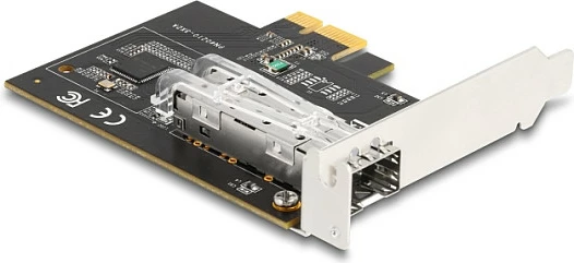 Kartë rrjeti PCIe DeLOCK Intel i210, 1x SFP, Gigabit 1000 Mbit/s, e brendshme, e zezë