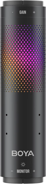 Mikrofon BOYA K9 me kabllo USB-C, 48 kHz 24-bit, RGB, me stendë tavoline dhe pop filter, i zi