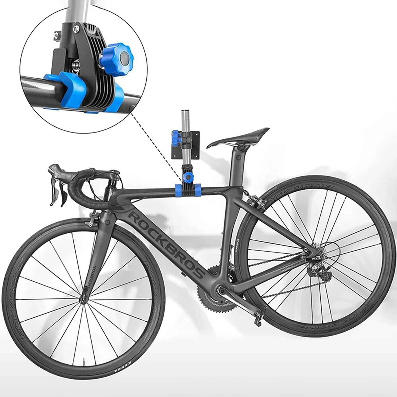 Qëndrim shërbimi për biçikletë Rockbros MP-01, tavolinor/mur, çelik karboni, i zi