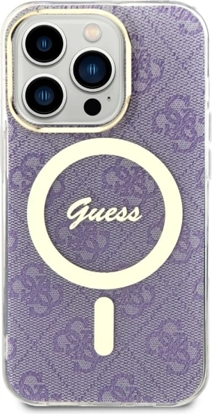 Mbështjellës Guess 4G MagSafe për iPhone 14 Pro 6.1", vjollcë