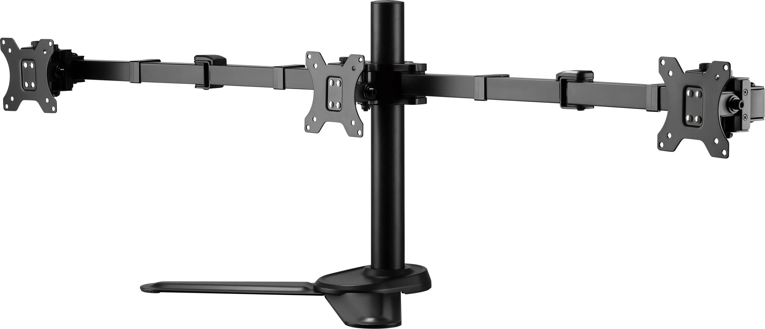 Mbajtës monitori EQUIP 650125, për tavolinë, 3 ekrane 17-27", VESA 75x75/100x100, 360° rrotullim, i zi