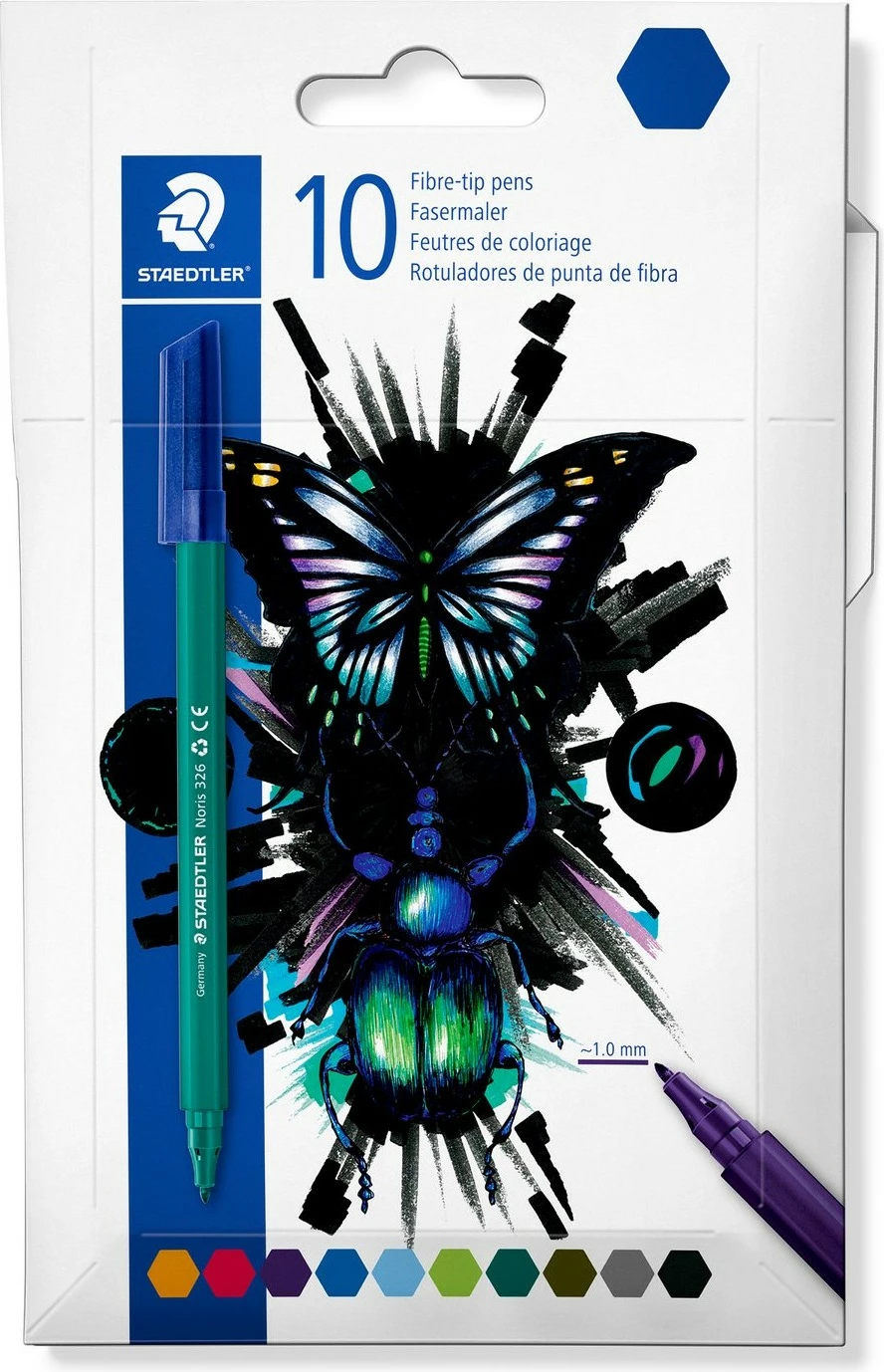 Set stilolapsa me majë fibrash STAEDTLER Fasermaler cool & cute 10 copë, multicolour