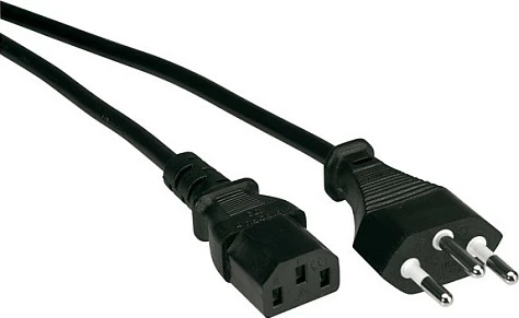 Kabllo rryme VALUE 19.99.1221, IEC C13 në prizë Type L, 0.8 m, e zezë