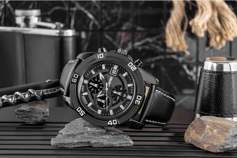 Orë dore për meshkuj Skmei, e zezë