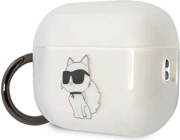 Mbështjellës Karl Lagerfeld KLAP2HNCHTCT për AirPods Pro 2, Choupette, transparent, me unazë