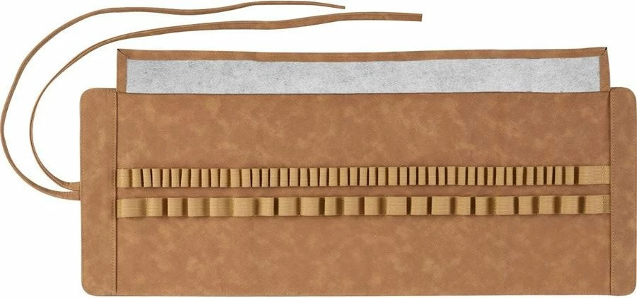 Organizues rrotull për lapsa Faber-Castell Art & Graphic 180010, PU lëkurë, 45 vende, 20x50 cm, bosh, kafe/bezhë, 1 copë