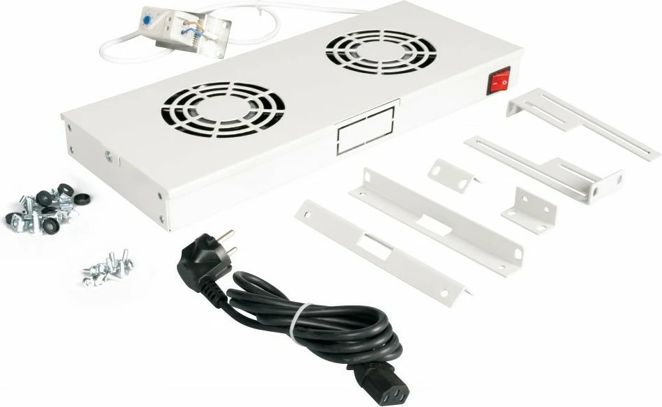 Ventilatorë rack EQUIP 19 inch 1U 2x12cm, ngjyrë gri e çelët