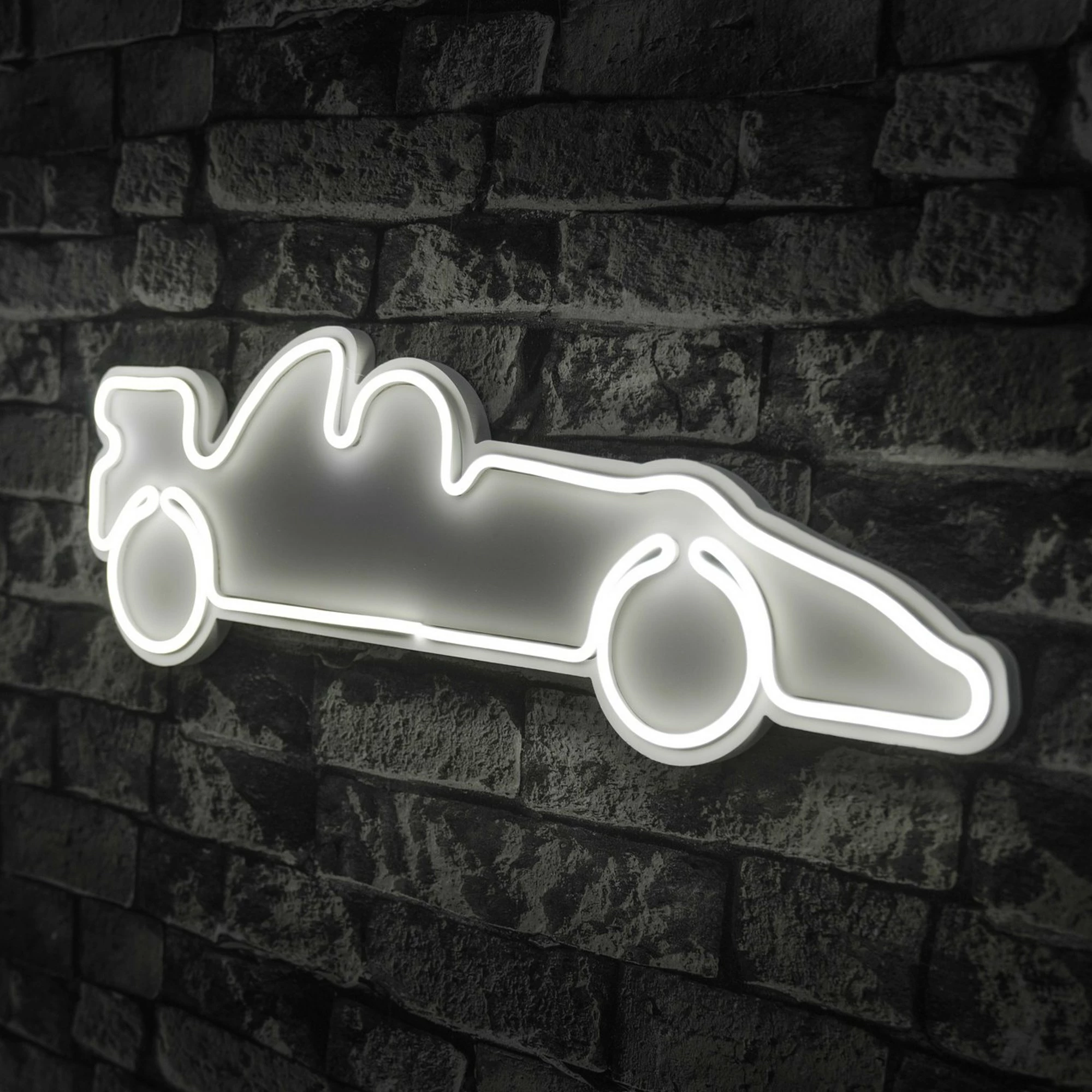 Dritë dekorative LED, plastikë, makinë garash Formula 1, e bardhë