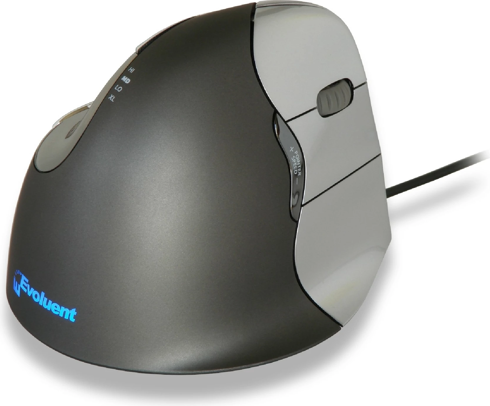 Maus Evoluent Evoluent4, 6 butona, për dorën e djathtë, zi/gri