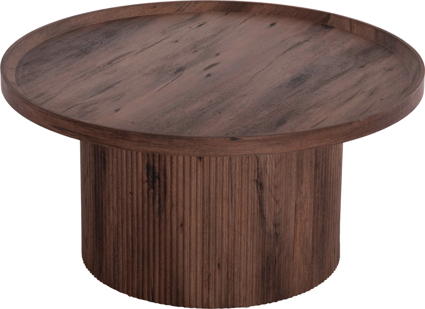 Tavolinë kafeje MARGON FH18026 MDF, ngjyrë druri kafe e errët, Φ80x40.5H cm.