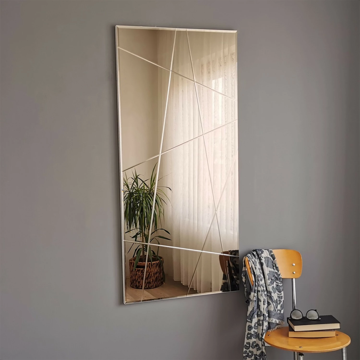 Pasqyrë Hanah Home, NSTLA309d, ngjyrë argjendi, 62x130cm