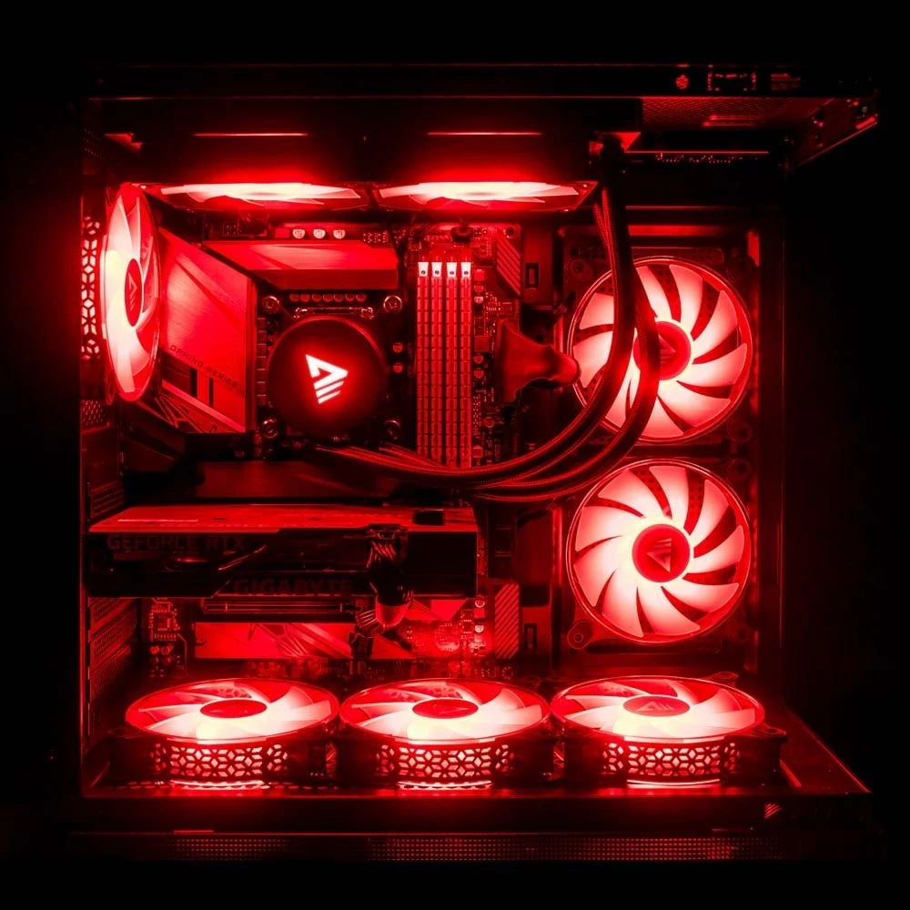 Komplet ftohës me ujë për kasë, Savio VELOX 240MM, 2x12 cm, RGB, i zi