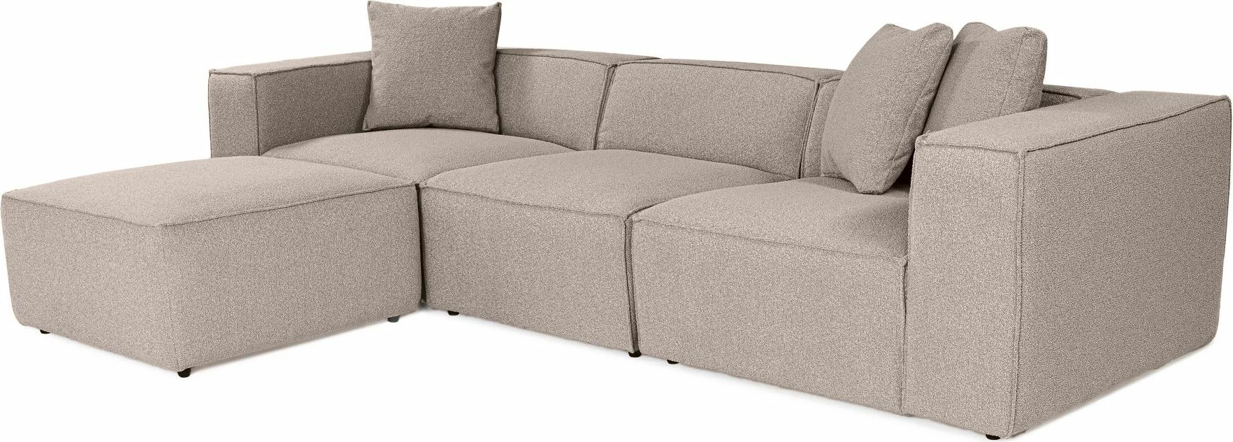 Kënd-sofë Lora me pouffe, ngjyrë pjeshke