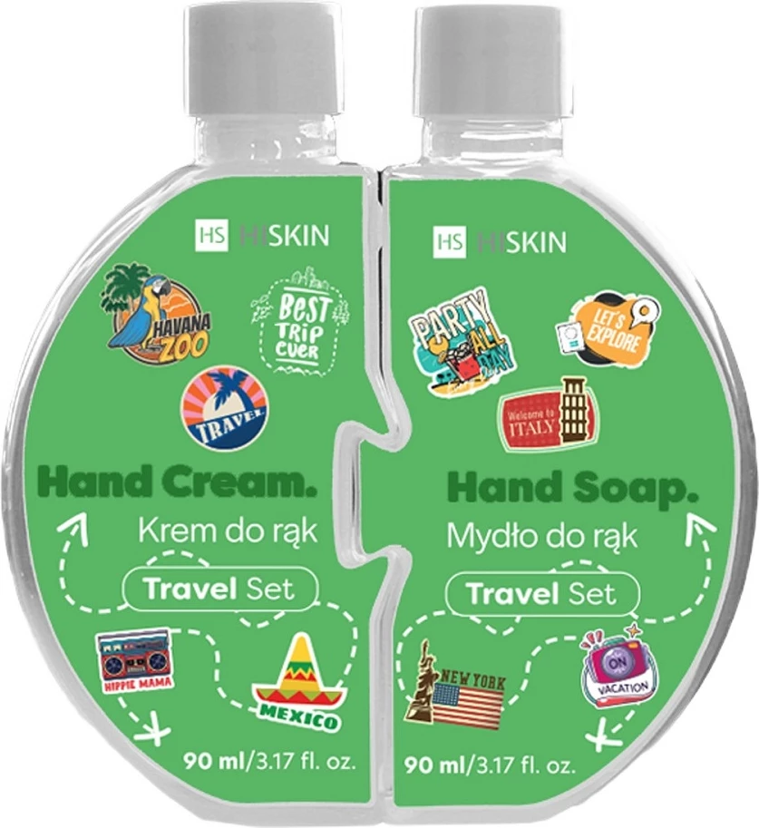 Set krem duarsh dhe sapun duarsh për femra HiSkin Puzzle Travel 90ml + 90ml