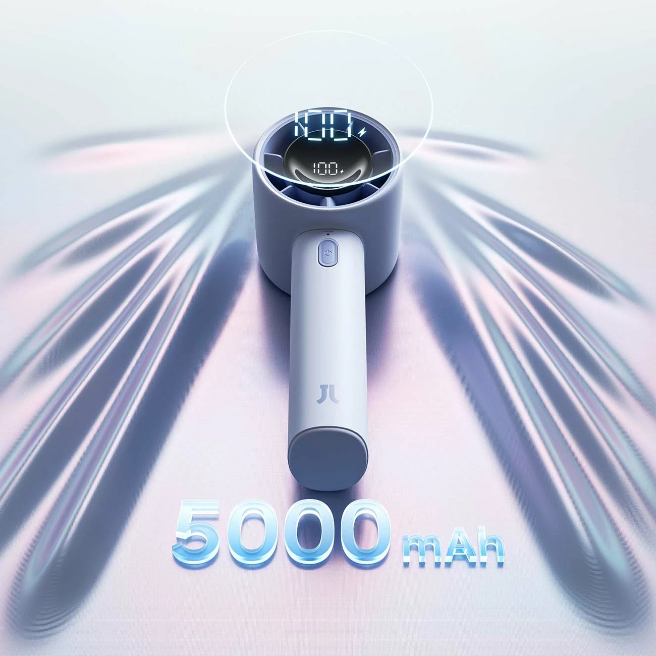 Ventilator dore Jisulife Handheld Fan 10S, bateri 5000mAh, USB-C, 5 nivele, ekran LED, blu