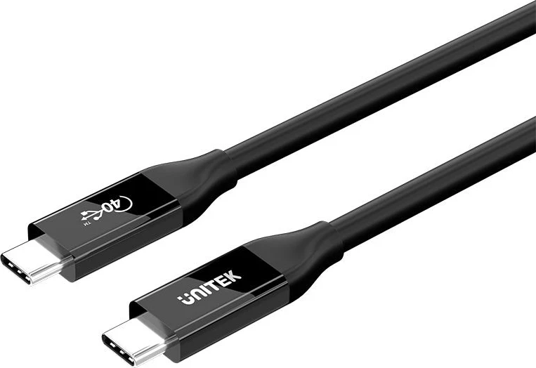 Kabëll USB-C Unitek 4.0, 100W, 40Gbps, 8K, 2m, zi