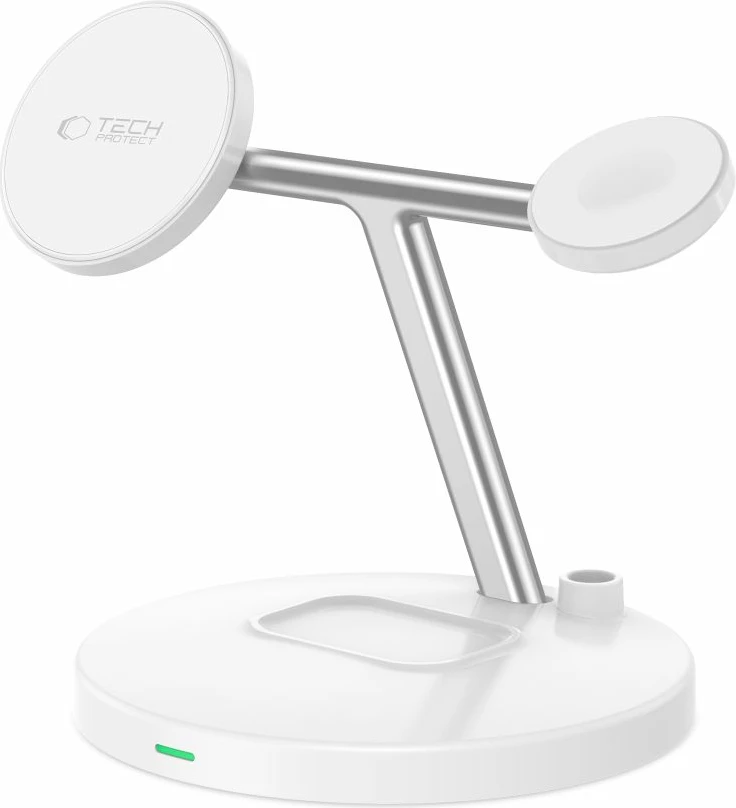 Karikues induktiv 3-në-1 Tech-Protect QI15W-A35 me MagSafe, për iPhone, AirPods, Apple Watch, Bardhë