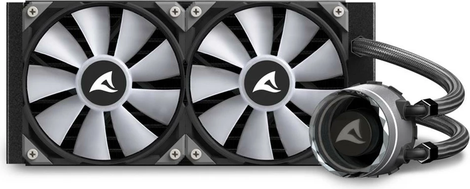 Ftohës uji Sharkoon S80 RGB, 2x12cm, për procesor, RGB, i zi