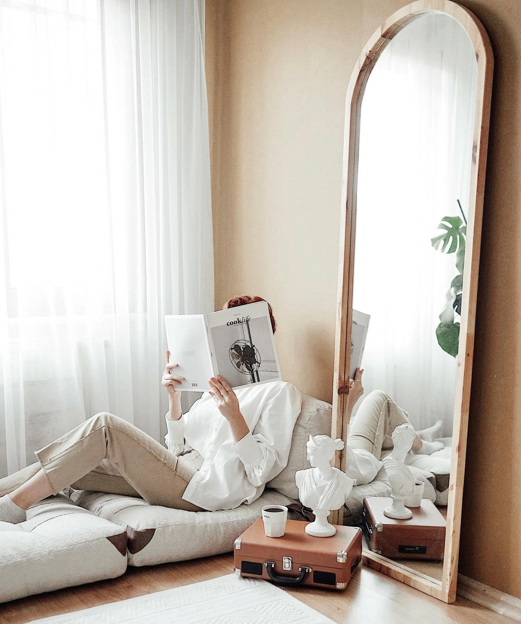 Krevati-kolltuk një vendësh, Atelier del Sofa, Teddy Fold, krem