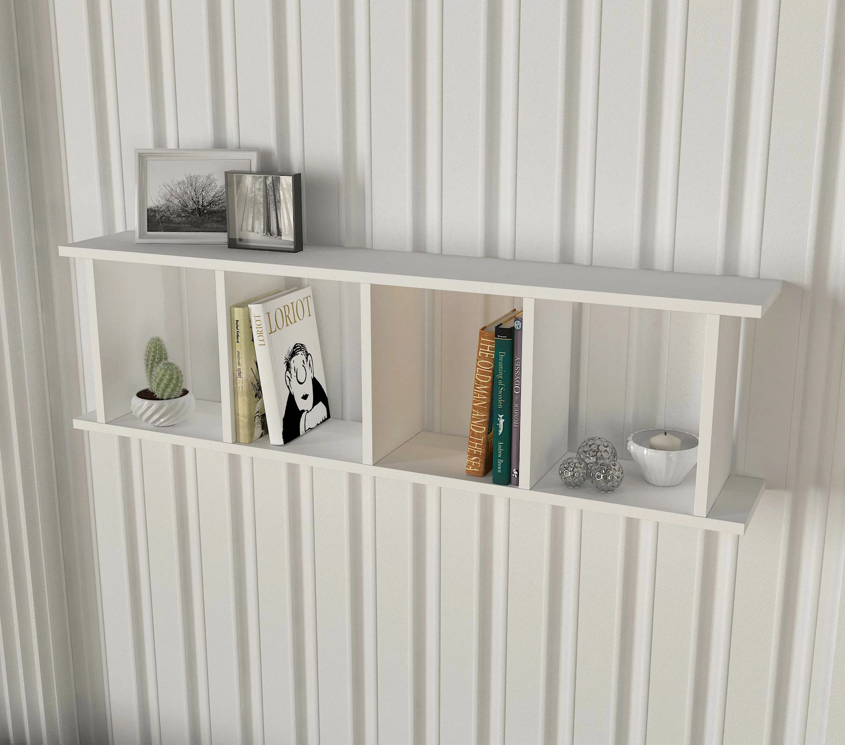 Raft librash Hanah Home, ngjyrë e bardhë