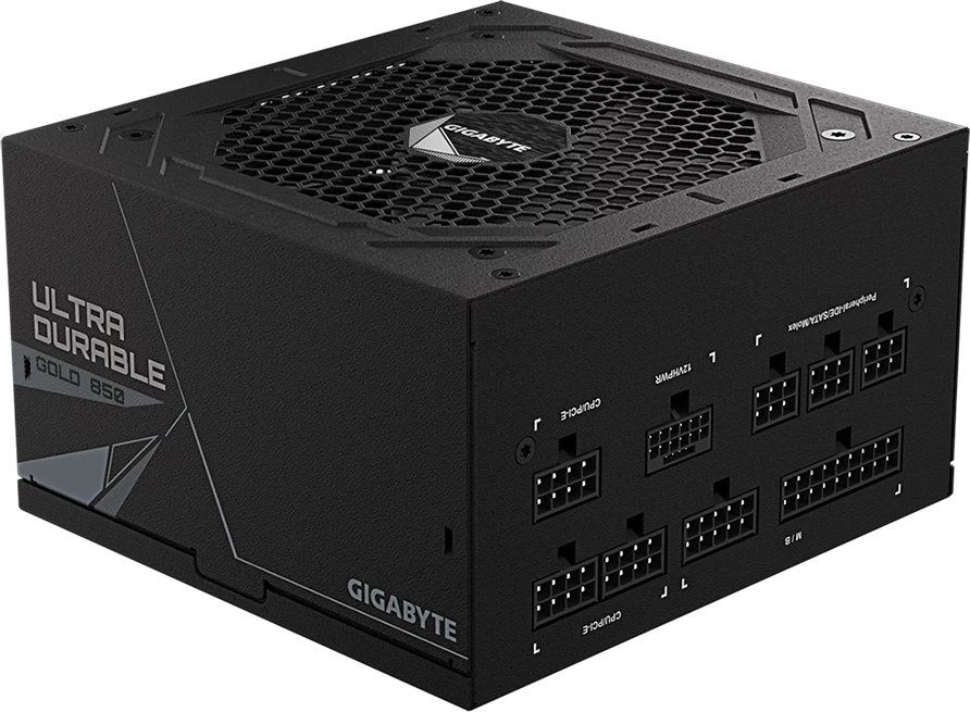Furnizues rryme GIGABYTE UD850GM 850W, modular, 80 Plus Gold, PCIe Gen5 16-pin (12VHPWR), prizë EU, i zi