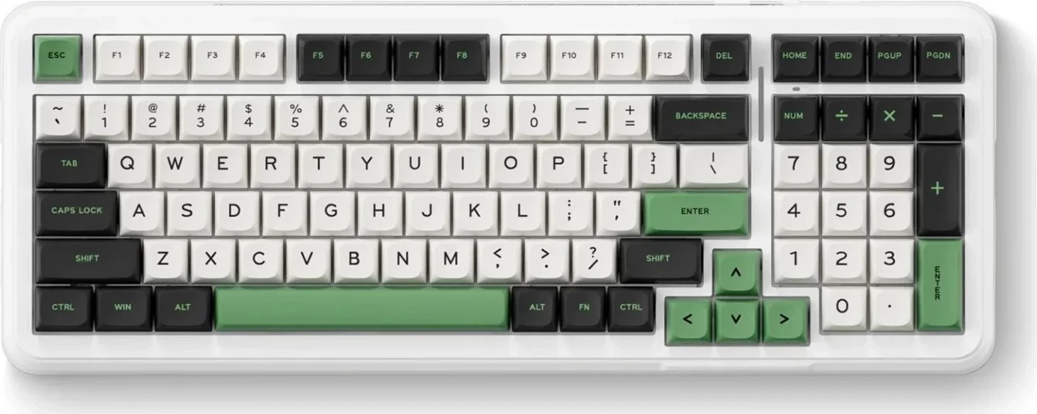 Tastierë Mchose K99, mekanike, RGB, wireless, e bardhë-gjelbër