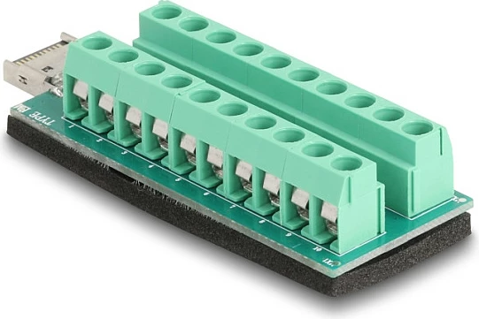 Adapter USB Type-E Key A në terminal block 20-pin DeLOCK, i gjelbër