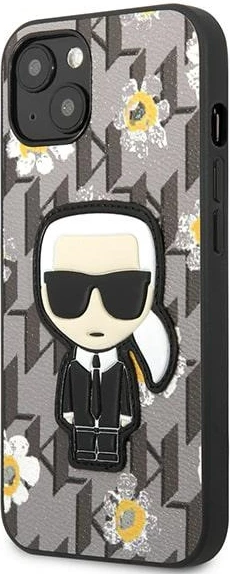 Mbështjellës Karl Lagerfeld Flower Ikonik Karl për iPhone 13 mini, Gri