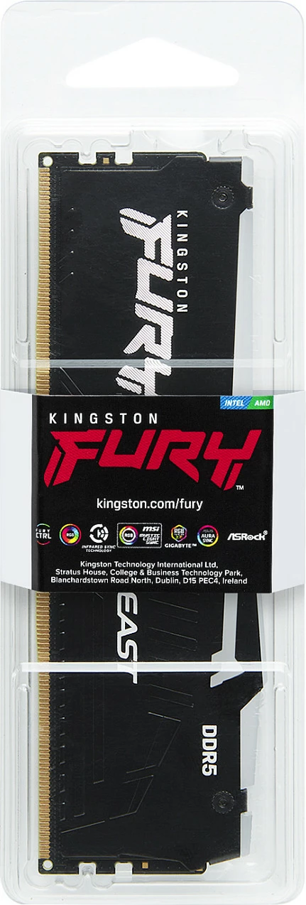 RAM Memorje Kingston FURY Beast RGB EXPO 16GB DDR5 6400MT/s CL32 e zezë
