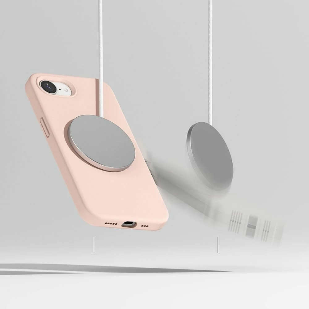 Mbështjellës Ringke Silicone MagSafe për iPhone 16e, Rozë