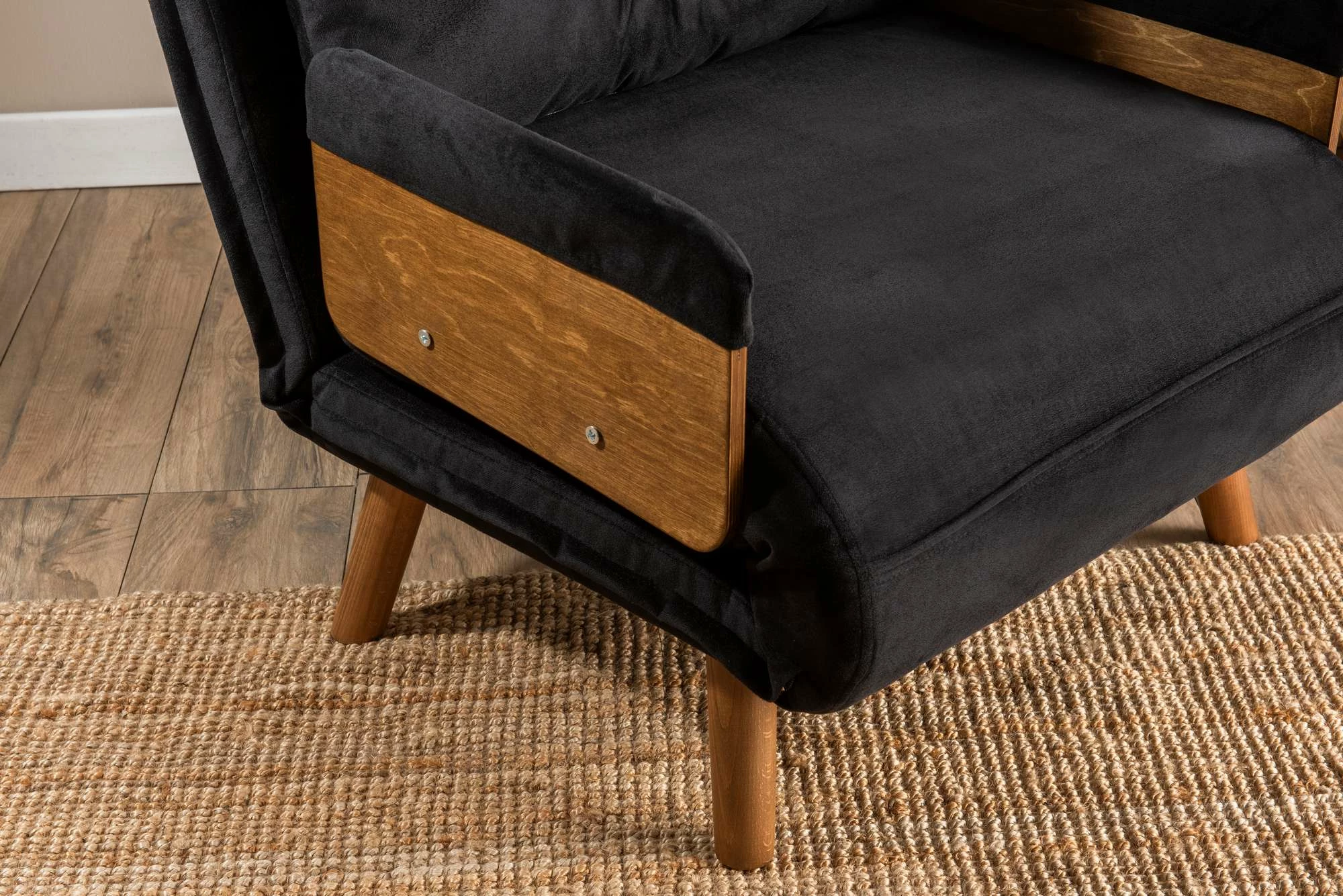 Krevat-karrige një vendës, Atelier del Sofa, Cosmo Single, e zezë