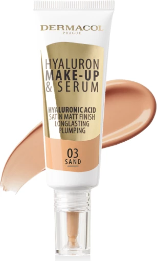 Hyaluron make-up dhe serum Dermacol, No.03 Sand, 25g