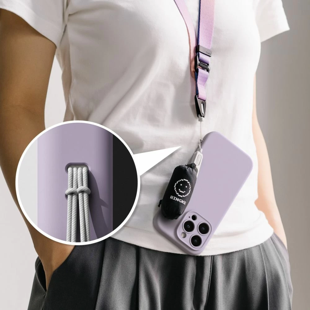 Mbështjellës Ringke Silicone MagSafe për iPhone 16 Pro, Violet