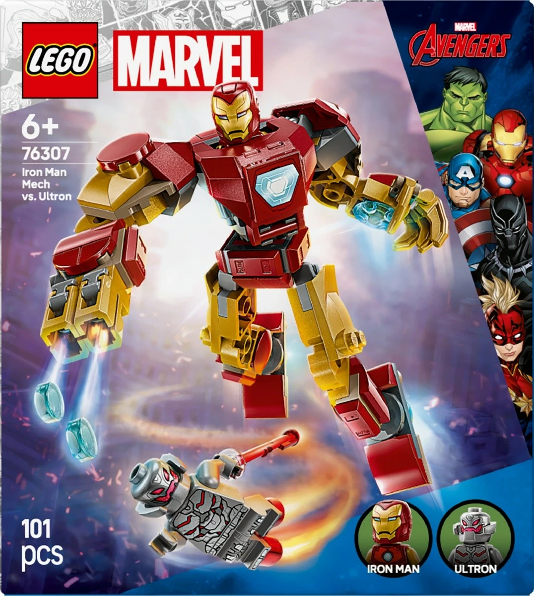 Set LEGO Marvel Super Heroes 76307 Iron Man Mech vs. Ultron, 101 pjesë, plastikë