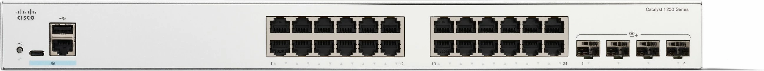 Switch Cisco Catalyst 1200-24T-4X, 24 porta GE, 4x10GE SFP+, i bardhë