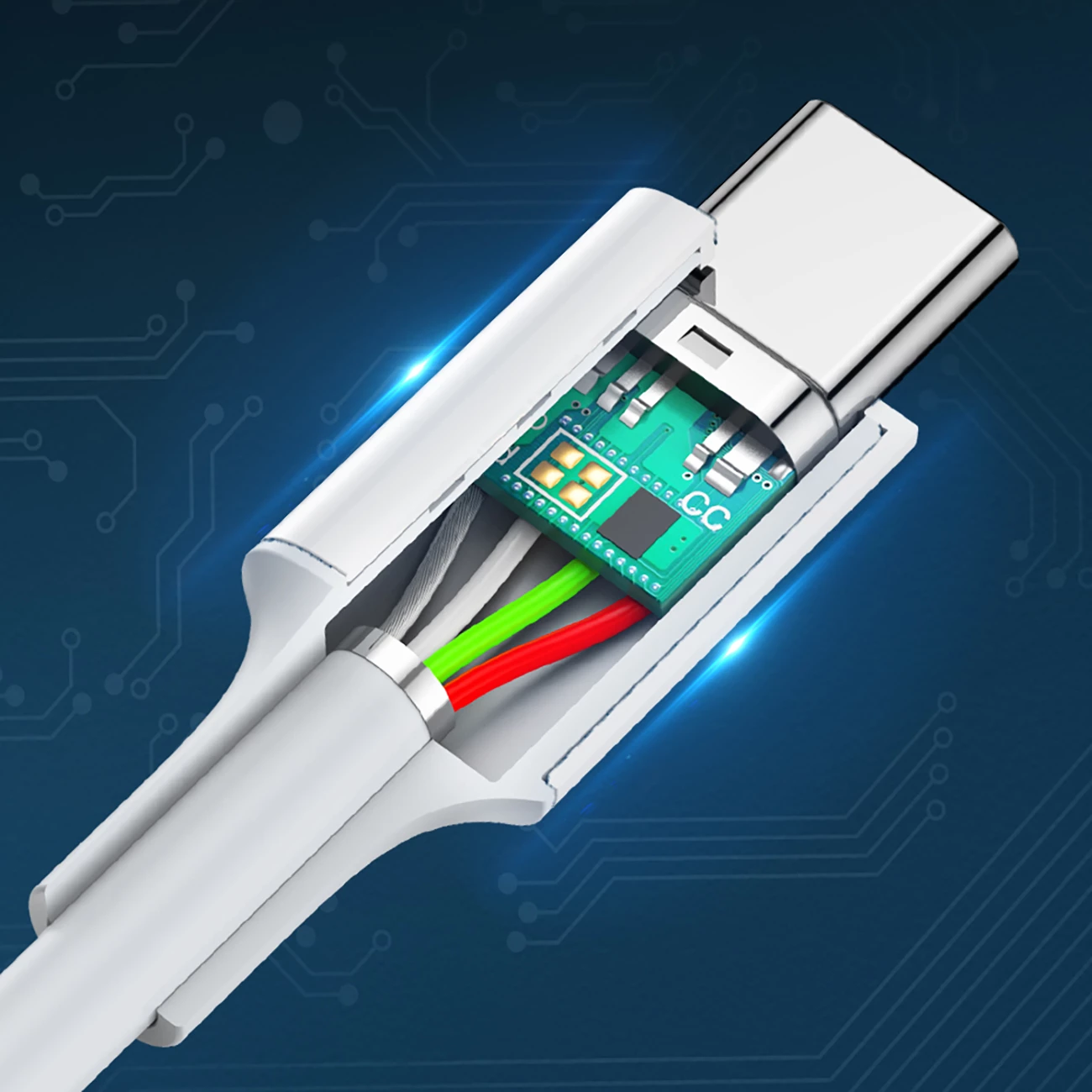 Kabllo USB-C në USB-C Ugreen US264 60517, 0.5m, e bardhë