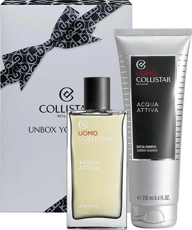 Set Eau de Toilette dhe Shower-Shampoo për meshkuj Collistar Acqua Attiva, 100ml + 250ml