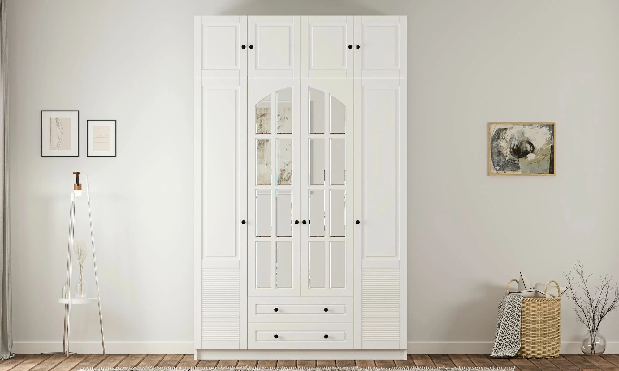 Dollap për rroba, ngjyrë e bardhë mat, Skye Decor, RB-185-18, 140x240x52cm