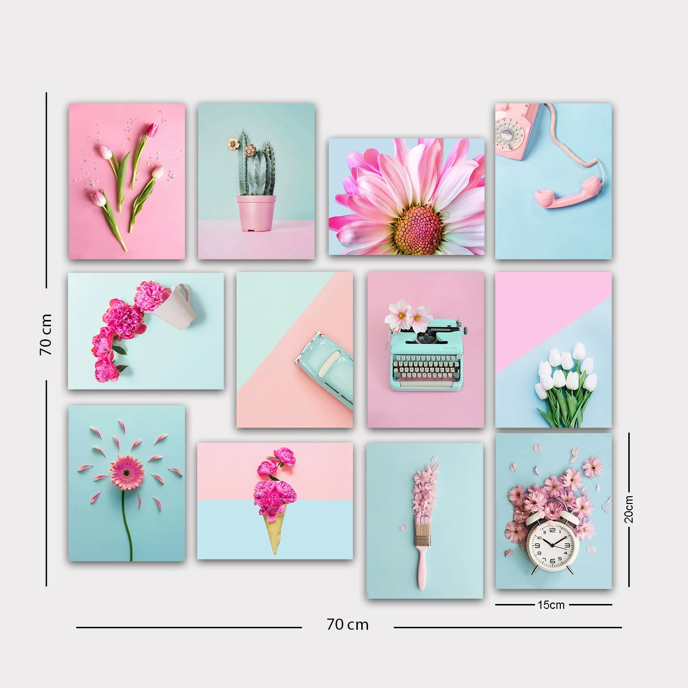 Piktura dekorative MDF (12 copë), Wallity, 12MDF32YS