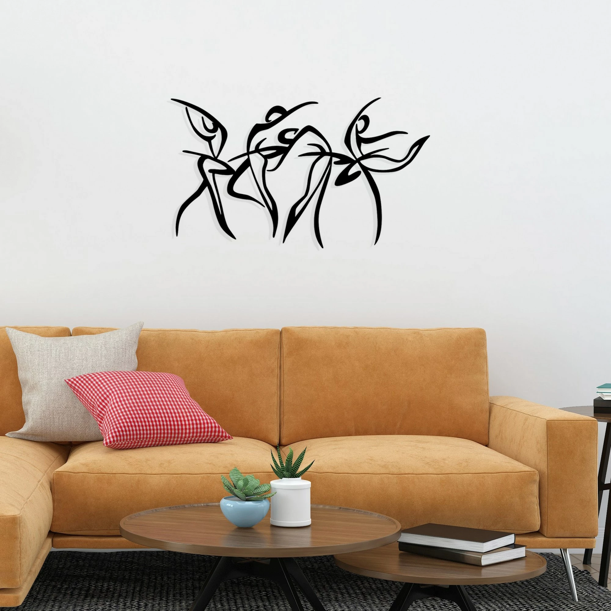 Aksesor dekorativ metalik për mur, Wallity Felicita S, ngjyrë e zezë, 66x38cm