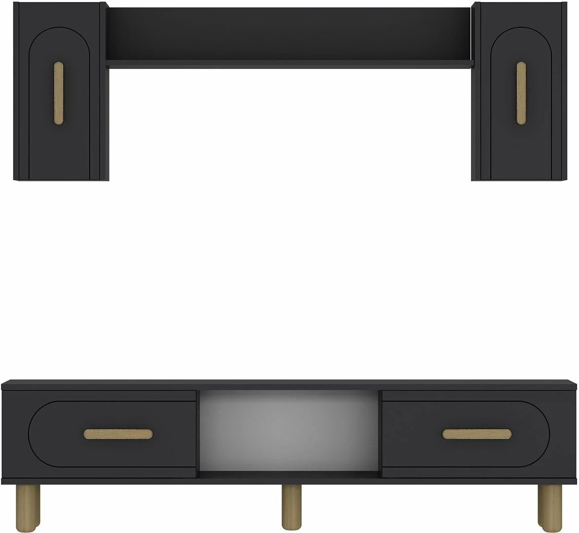 Set njësi TV Skye Decor, anthracite, sapphire oak