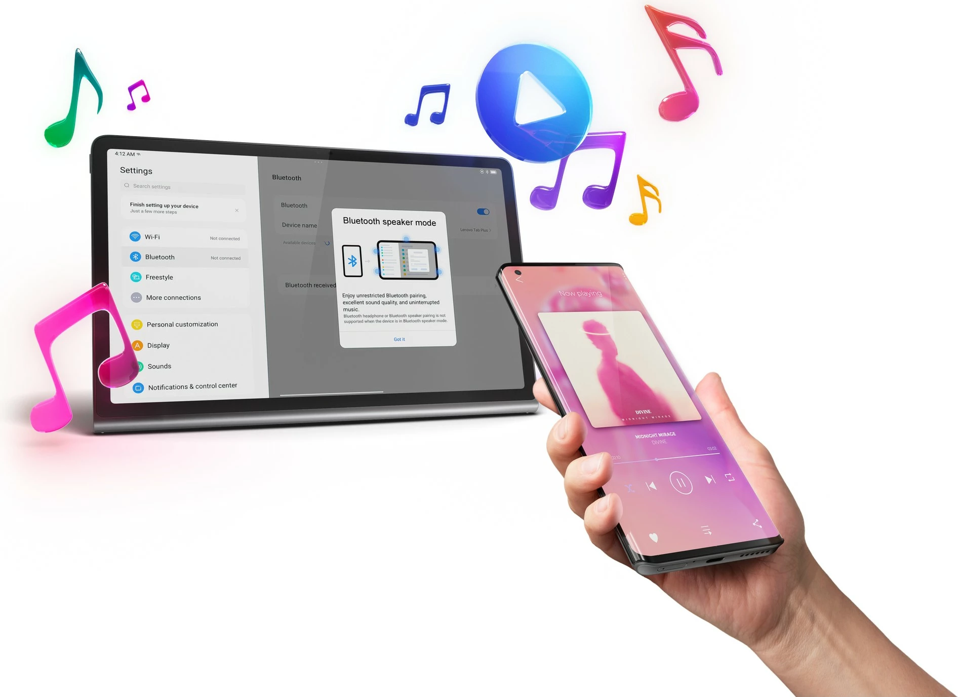 Tablet Lenovo Tab Plus 8GB 128GB luna grey me mbështjellës