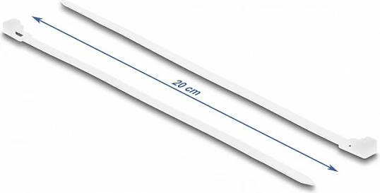 Lidhëse kabllosh DeLOCK 200 x 4.8 mm, 100 copë, e bardhë